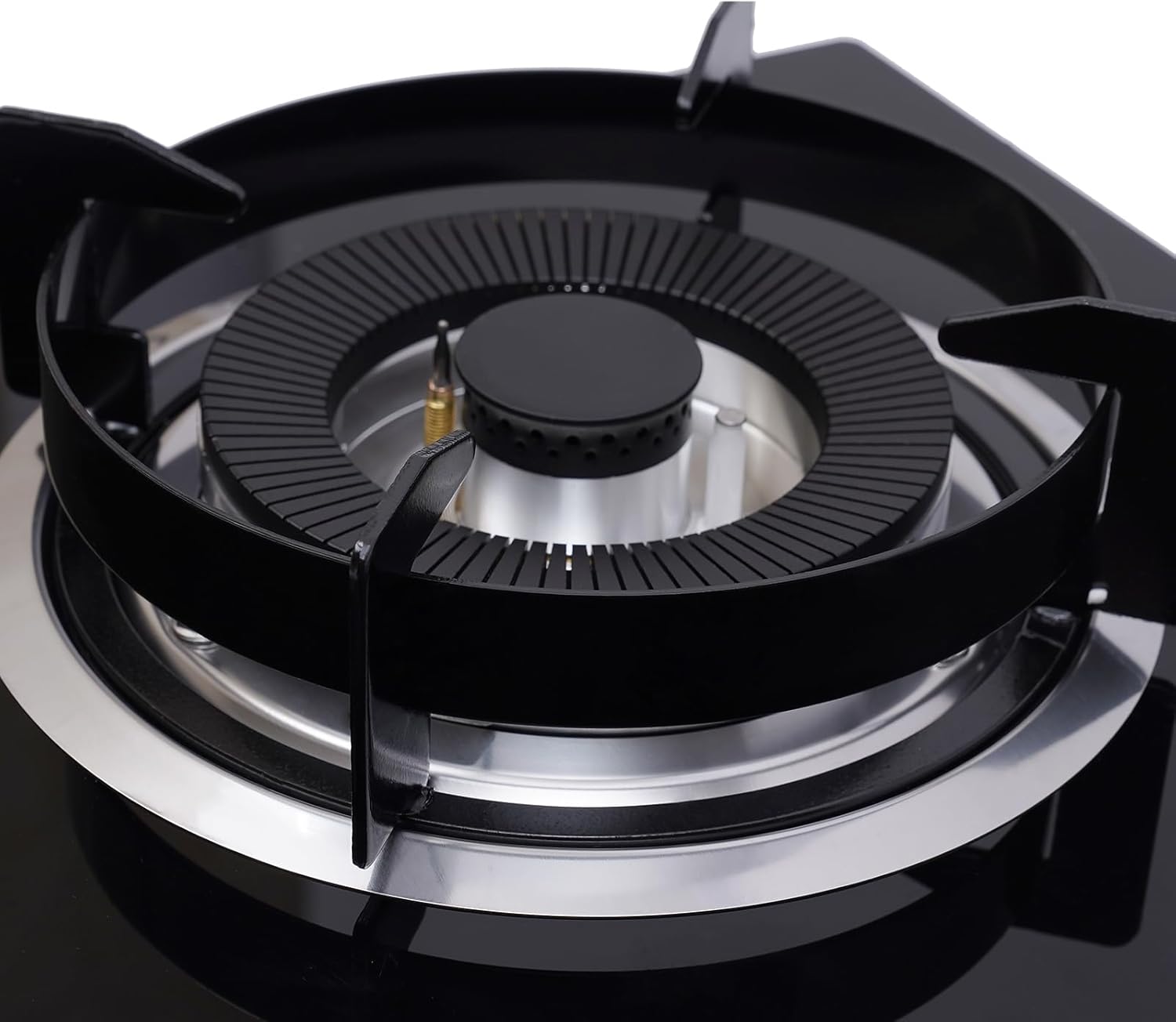 Gas Cook Top 2 Burners Gas Stove Built-In Kitchen Gas Cook Top Stove LPG/NG Stove 5.2KW Black Knob Control Built-In Glass Cook Top for Kitchen,RV