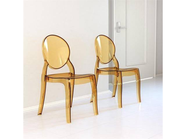 Compamia Elizabeth Polycarbonate Dining Chair Transparent Amber