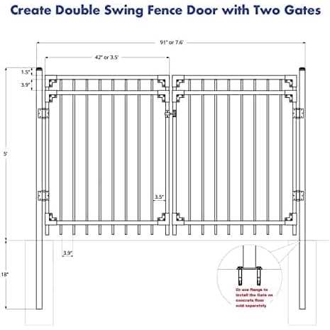 Xcel Black Steel Anti-Rust Fence Gate Flat End Pickets 4ft W x 5ft H - Shop Hardware Tools Online Store