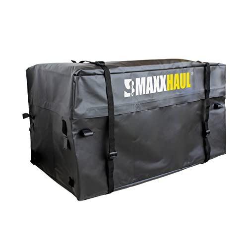 MaxxHaul 50243 Foldable Hitch N Roll Cargo Carrier Cart With Quick Detachable Basket Rack With 10 inch Flat Free Tires for Home Camp Travel Ranch SUV Up to 400 lb. Capacity