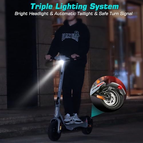 Caroma Electric Scooter Adults, 850W Motor, Max 36 Mph & 30-37 Miles Long Range, 10 Inch Run-Flat Tires, Folding E-Scooter with Dual Motor and Dual Brakes, Smart Control