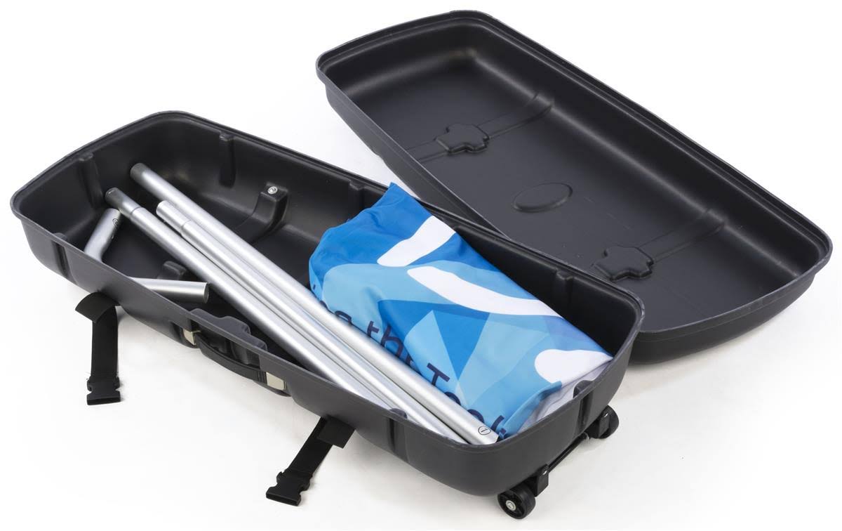 Displays2go 16.4 inch x 39 inch x 9.0 inch Trade Show Travel Carrying Case, ABS Plastic Shell (tsca1738), Black