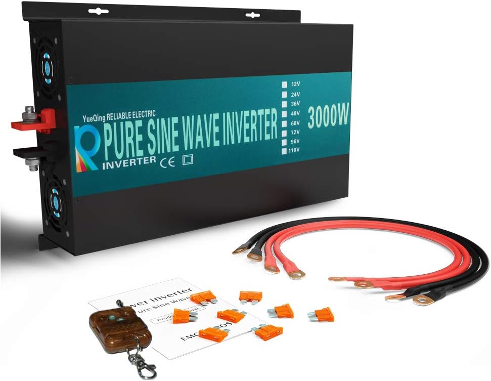 Reliable Pure Sine Wave Power Inverter 1500Watt 24V DC to 110V 120V with Remote Control Dual AC Outlets for CPAP RV Car Off Grid System