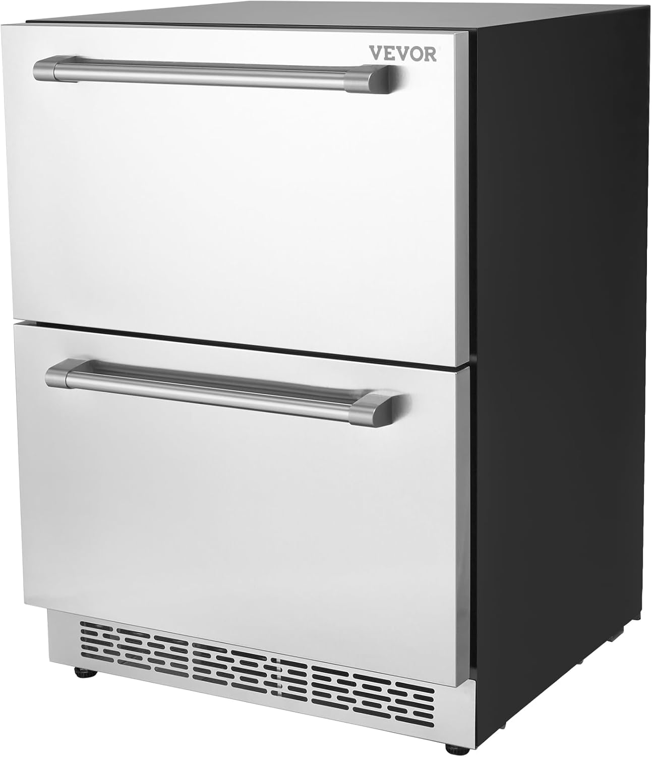VEVOR 24" Undercounter Refrigerator, 2 Drawer Wine Refrigerator with Different Temperature, 4.87 Cu.ft. Capacity, Waterproof Indoor and Outdoor Under Counter Drawer Fridge for Home and Commercial Use