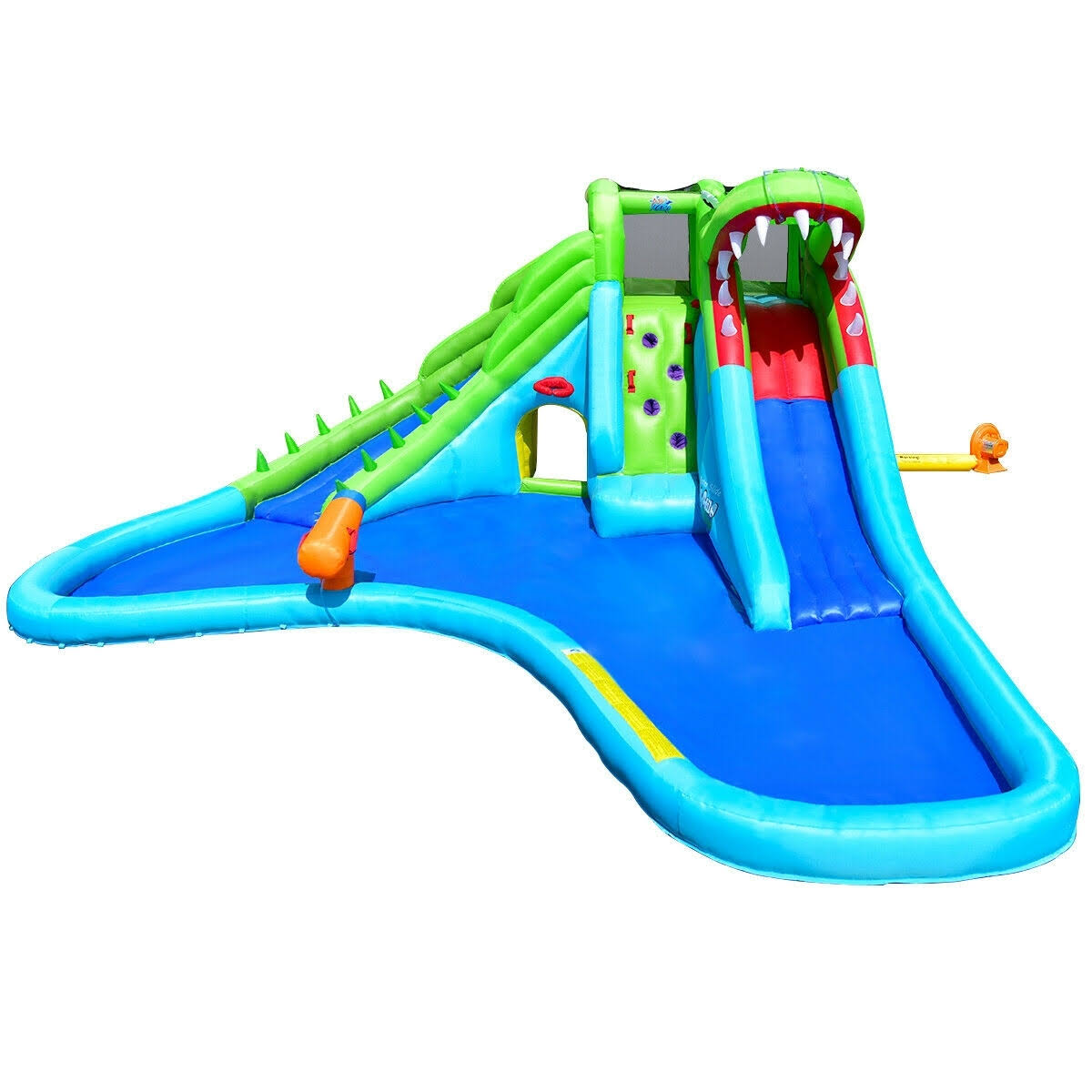 Costway Crocodile Inflatable Water Slide Climbing Wall Bounce House