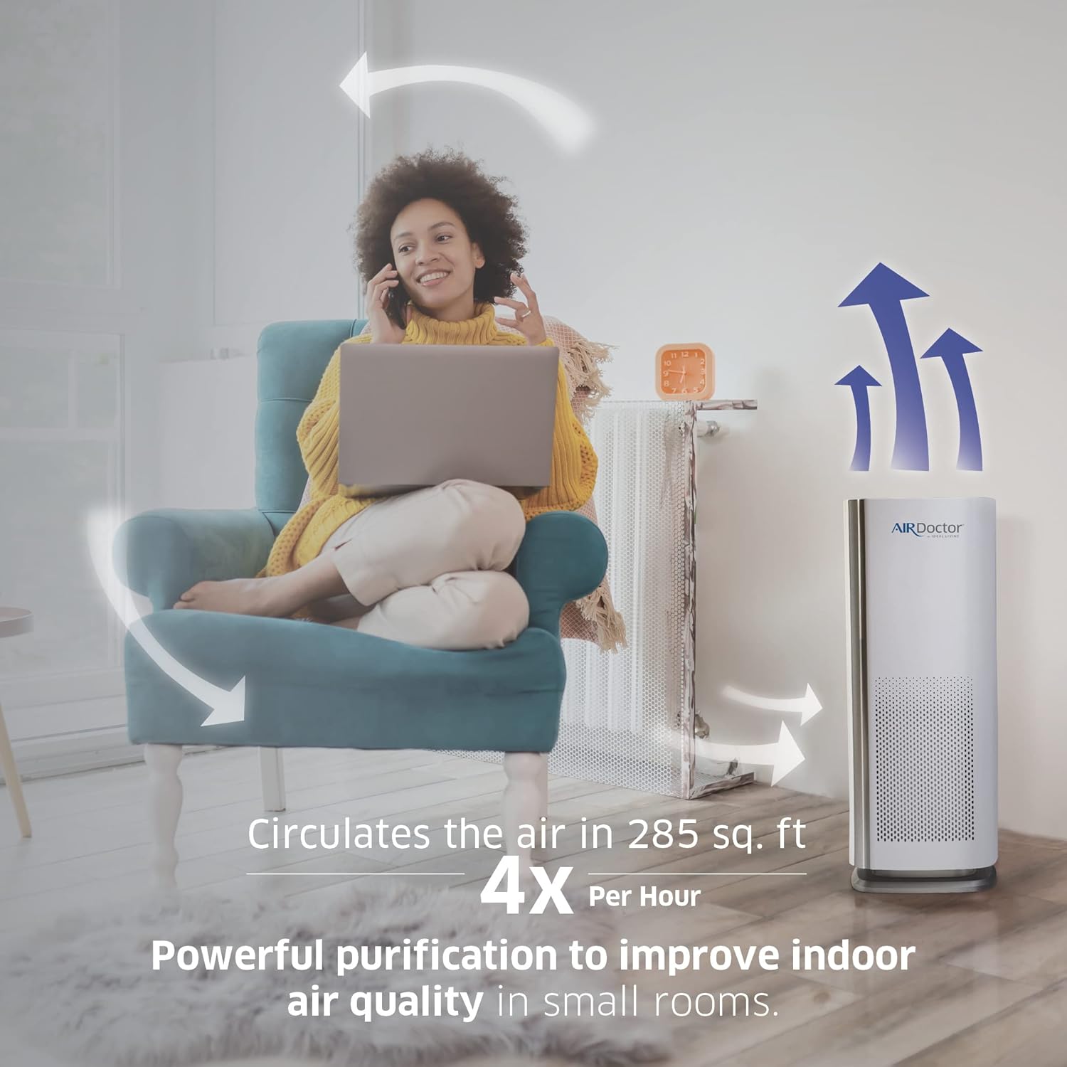 AIRDOCTOR AD1000 4-in-1 Air Purifier | Perfect for Guest Rooms, Kids' Bedrooms and Home Offices | Circulates the Air in 285 sq. ft. 4x/hour and MERV HVAC Filter 20x30x1 bundle