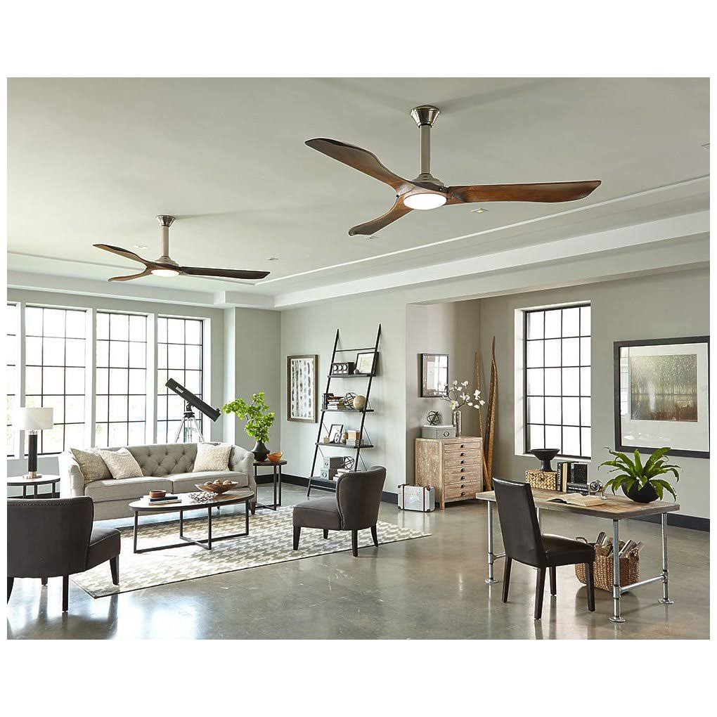 Monte Carlo Minimalist Max 72x22 Ceiling Fan with Light - Brushed Steel