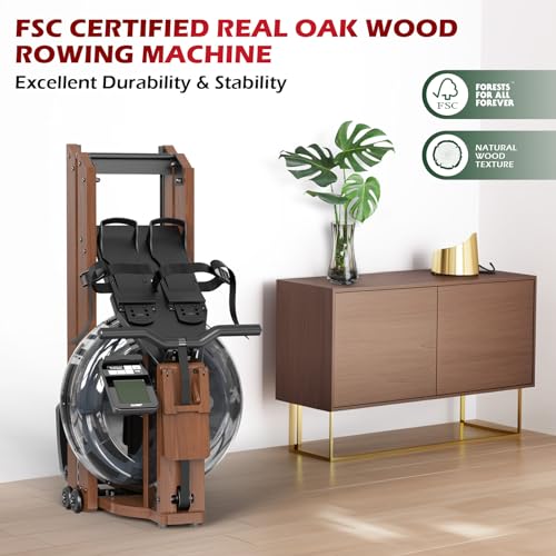 JOROTO Rowing Machines for Home Use, Foldable Rower Machine with Bluetooth Monitor, Tablet Holder Water Rowing Machine