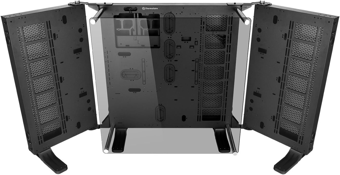 Thermaltake Core P1 Tempered Glass Edition Mini ITX Open Frame Panoramic Viewing Tt LCS Certified Gaming Computer Case CA-1H9-00T1WN-00, Black