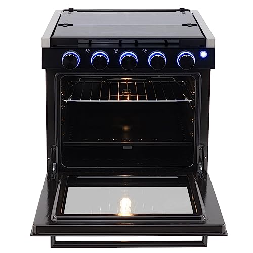 RecPro RV Stove | Gas Range 21" Tall | Optional Vented Range Hood | Black or Silver Color Options