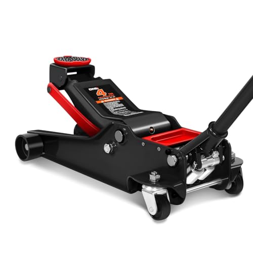 DNA MOTORING Floor Jack 3 Ton (6000 lbs) Capacity, Fast Lift Service Jack Low Profile Steel Heavy Duty Hydraulic Car Jack, Lifting Range 3"-20", Black, TOOLS-00475-BK