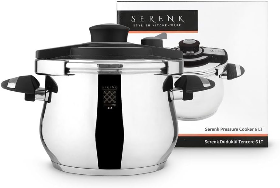 Quart Stainless Steel Pressure Cooker with Capsule Base, Compatible with Induction Stovetop, 3 Temperature Settings, Dishwasher Safe