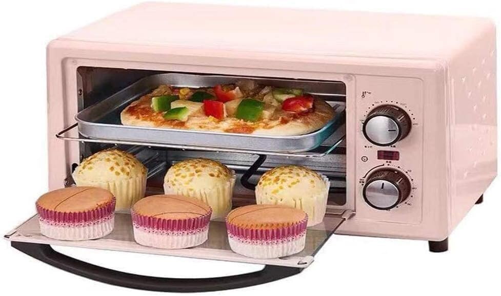 oven mini oven air fryer oven 11L Electric Oven, Stainless Steel Convection Countertop Toaster Oven Multi Function Mini Oven Toaster Oven Air Fryer, (Color : Pink)