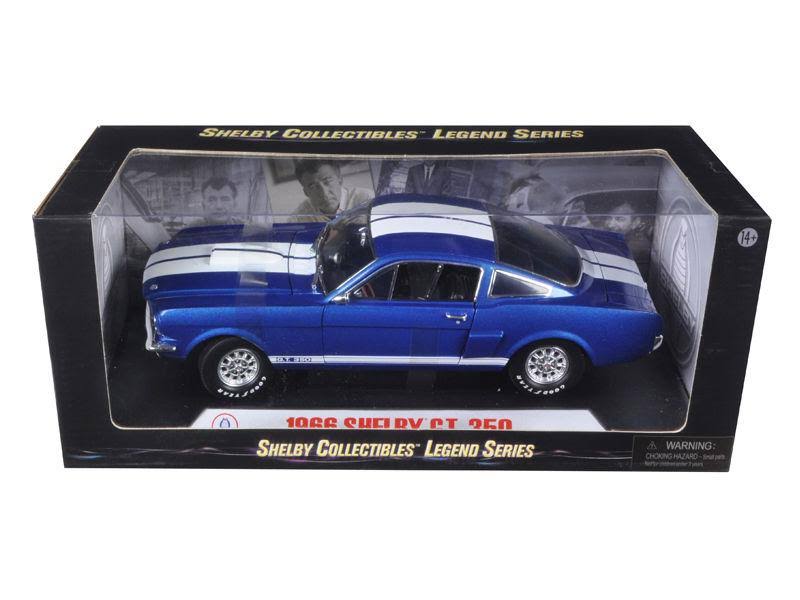 Shelby Collectibles 1966 Ford Shelby Mustang GT 350 Blue 1/18 Diecast Model Car