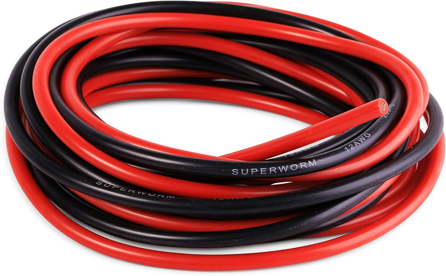 8 Gauge Silicone Wire 50 feet Super Flexible Silicone Wire 8 AWG SUPERWORM Pack of 2