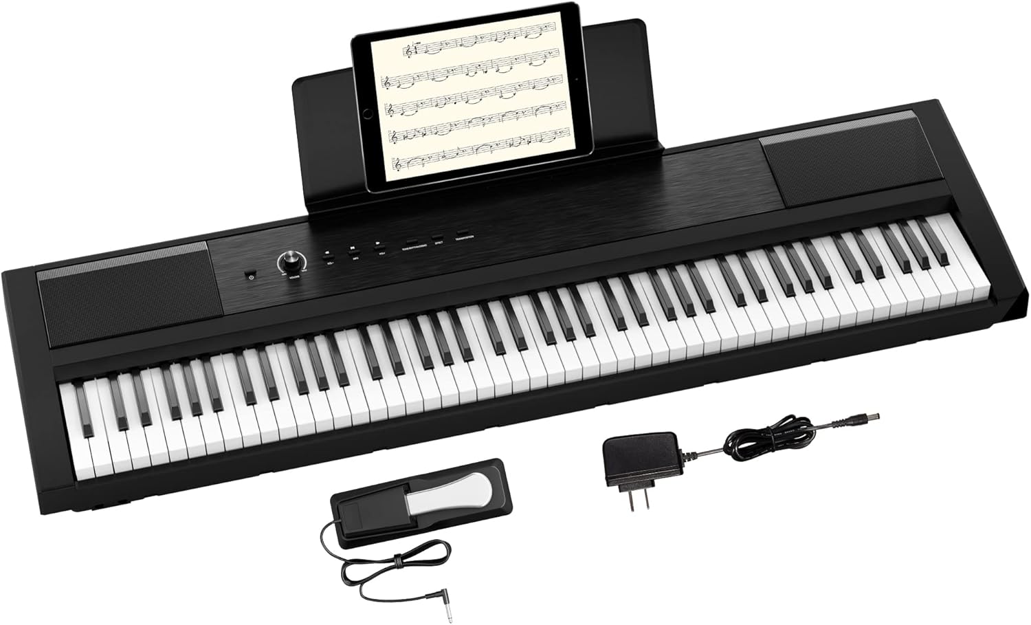 Digital Piano with 88 Key Full Size Semi-Weighted Keyboard Portable Electric Piano with Sustain Pedal, Headphone, Power Supply and Music Sheet Holder