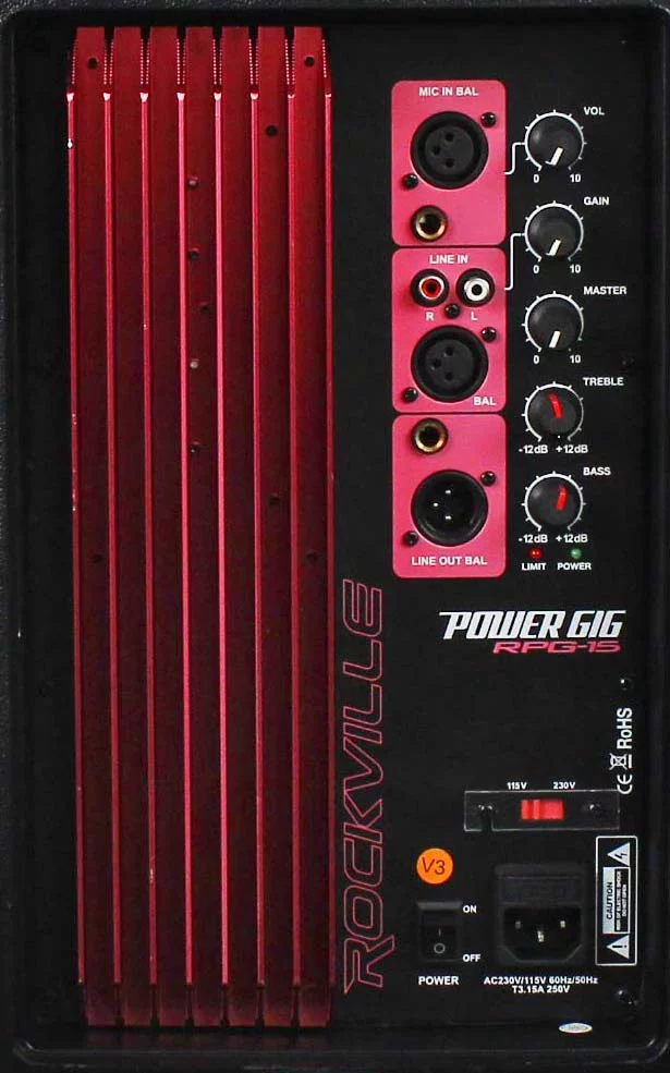 Pair Rockville Power Gig RPG15 15" Powered Active 2000 Watt 2-Way DJ PA Speakers