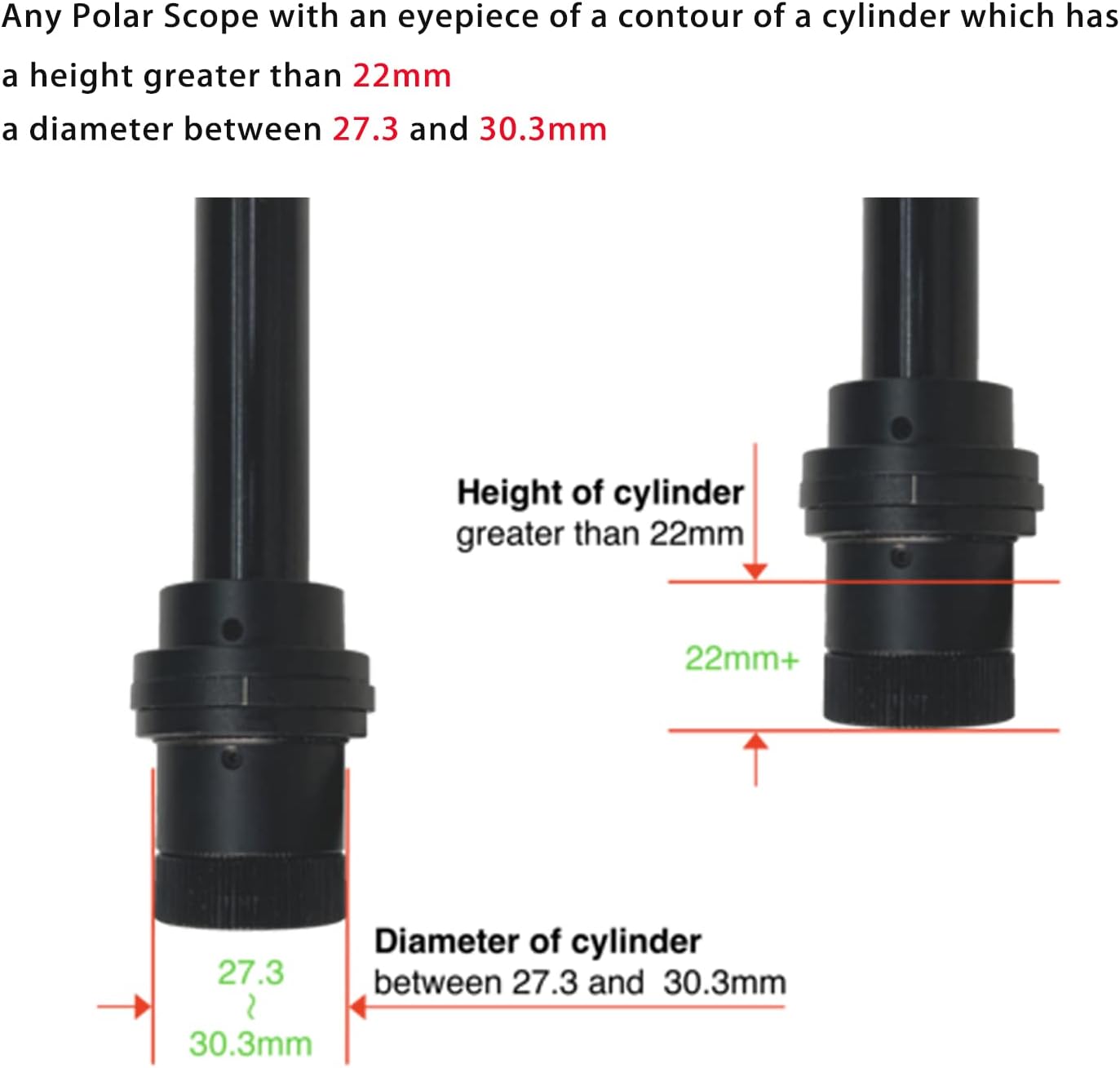 Right Angle Viewfinder with Adapter for Polar Scope, Built-in Diopter and 360&deg;Rotating with 1X - 2X Magnification for A Comfortable View When Doing Polar Alignment