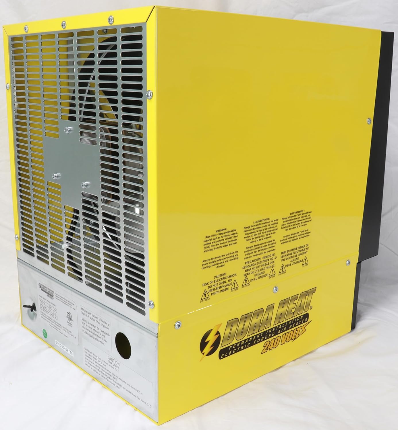 Dura Heat EWH9615 Electric Forced Air Heater with Remote Control 34,120 Btu, Black/Yellow, Large