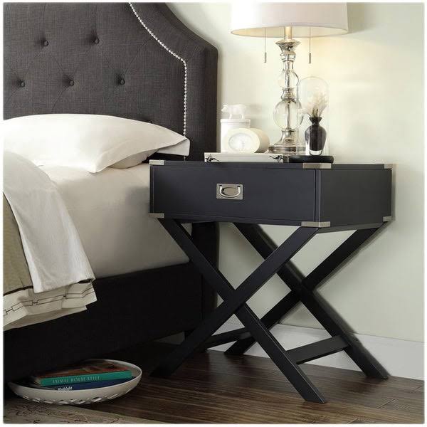 Kenton x Base Wood Accent Campaign Table by Inspire Q Bold - Espresso