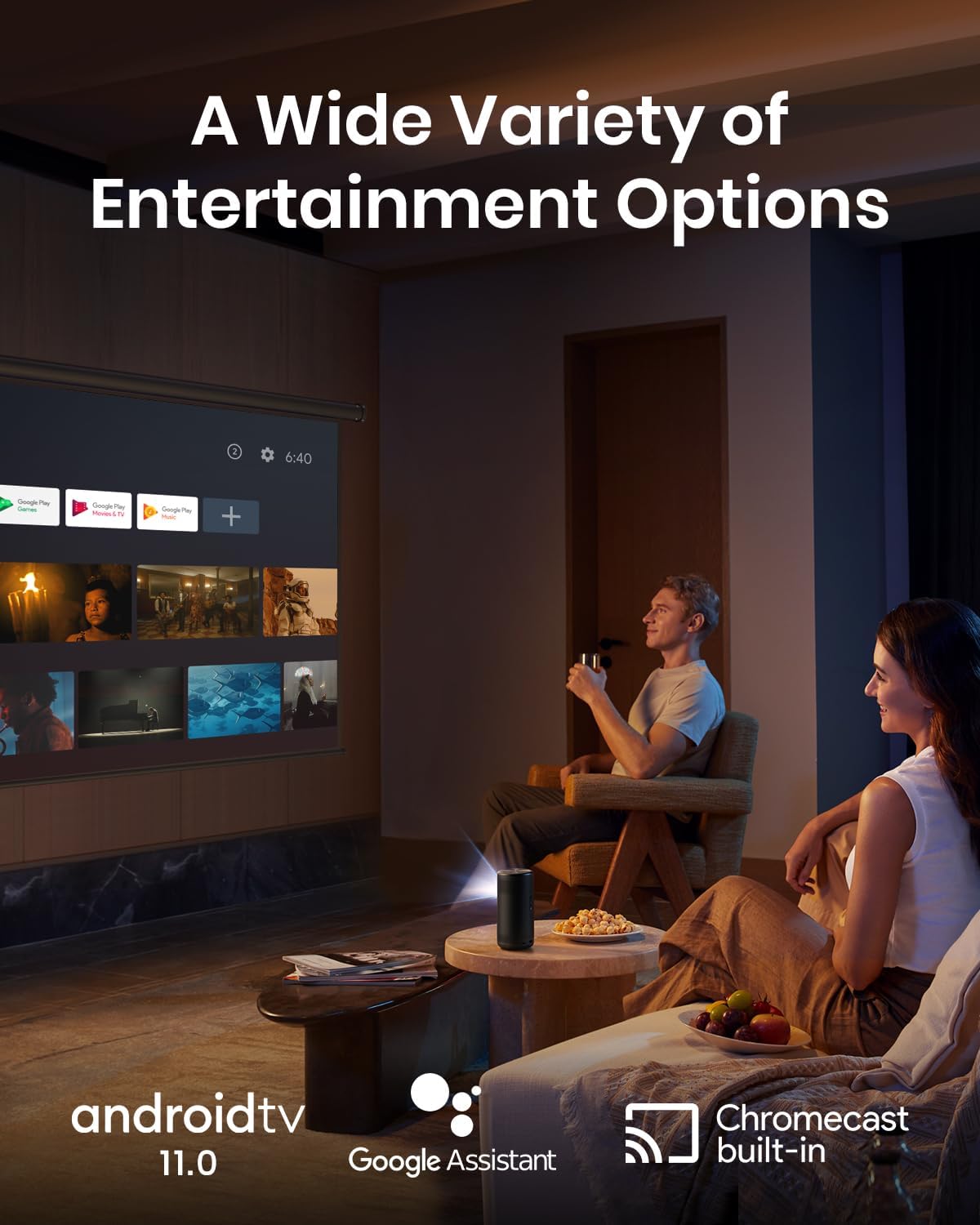 NEBULA by Anker Capsule 3 Laser 1080p, Mini Smart TV Projector with wifi and bluetooth, Outdoor Portable Projector, Dolby Digital, Laser Projector, Autofocus, 120-Inch Picture, 2.5H Built-in Battery