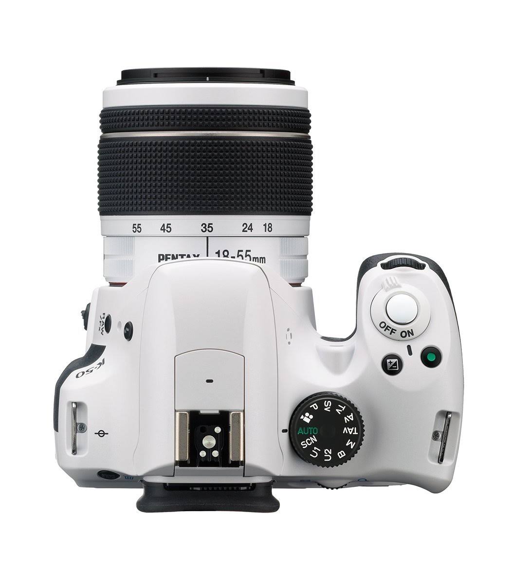 Pentax K-50 16.3 MP Digital SLR Camera - 1080p - White - DA L 18-55mm WR Lens