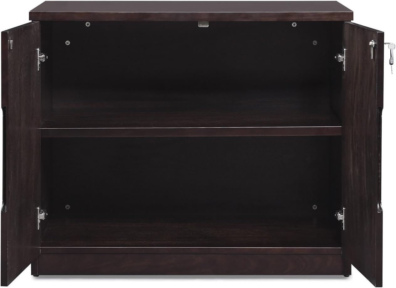 Hayes Modern 2 Door Storage Printer Cabinet - Dark Walnut
