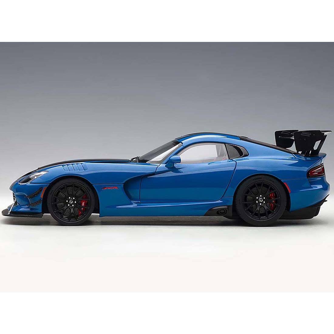 2017 Dodge Viper ACR Competition Blue with Black Stripes 1/18 Model Car by AUTOart 71734
