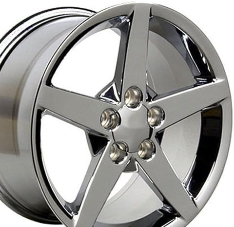 Partsynergy Replacement For 18" Rim fits 2005-2013 Chevrolet Corvette C6 Style Chrome 18x9.5 Chrome Wheel