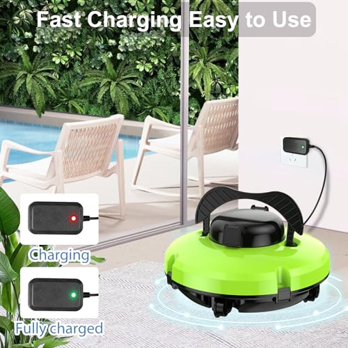 Robotic Pool Cleaner Automatic Pool Cleaners Cordless Pool Vacuum for above Ground Pools WHITE