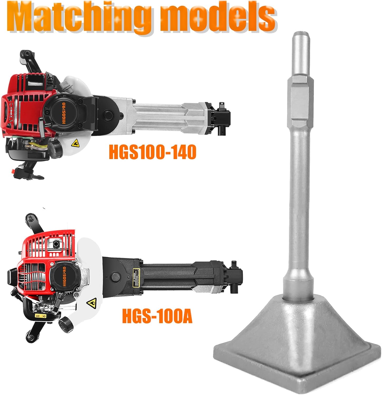 HIGOSPRO Jack Hammer 1-1/8 inch Tamper Shank and Plate, Dirt Tamper 6 x 6 inch Compactor Plate with Electric Chisel Dirt Compactor, Electric hammer Solid Compactor for Breaker Hammer