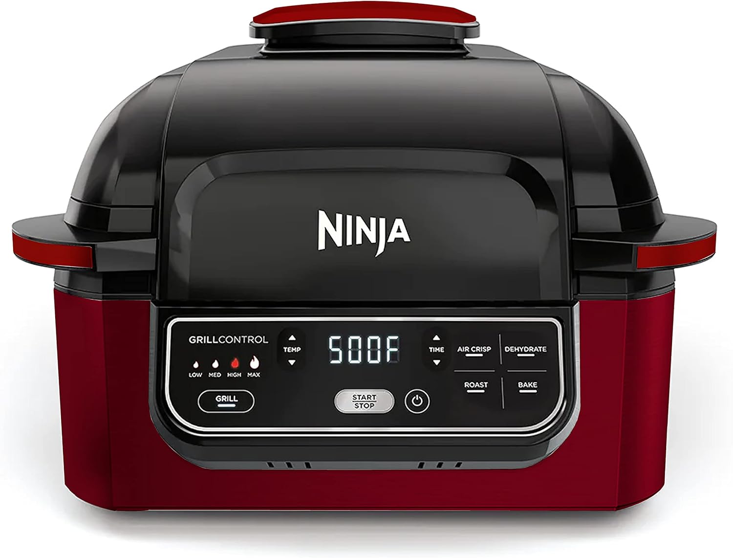 Ninja AG302HRD Foodi 5-in-1 Indoor Grill with Air Fry, Roast, Bake & Dehydrate, Red (Renewed)