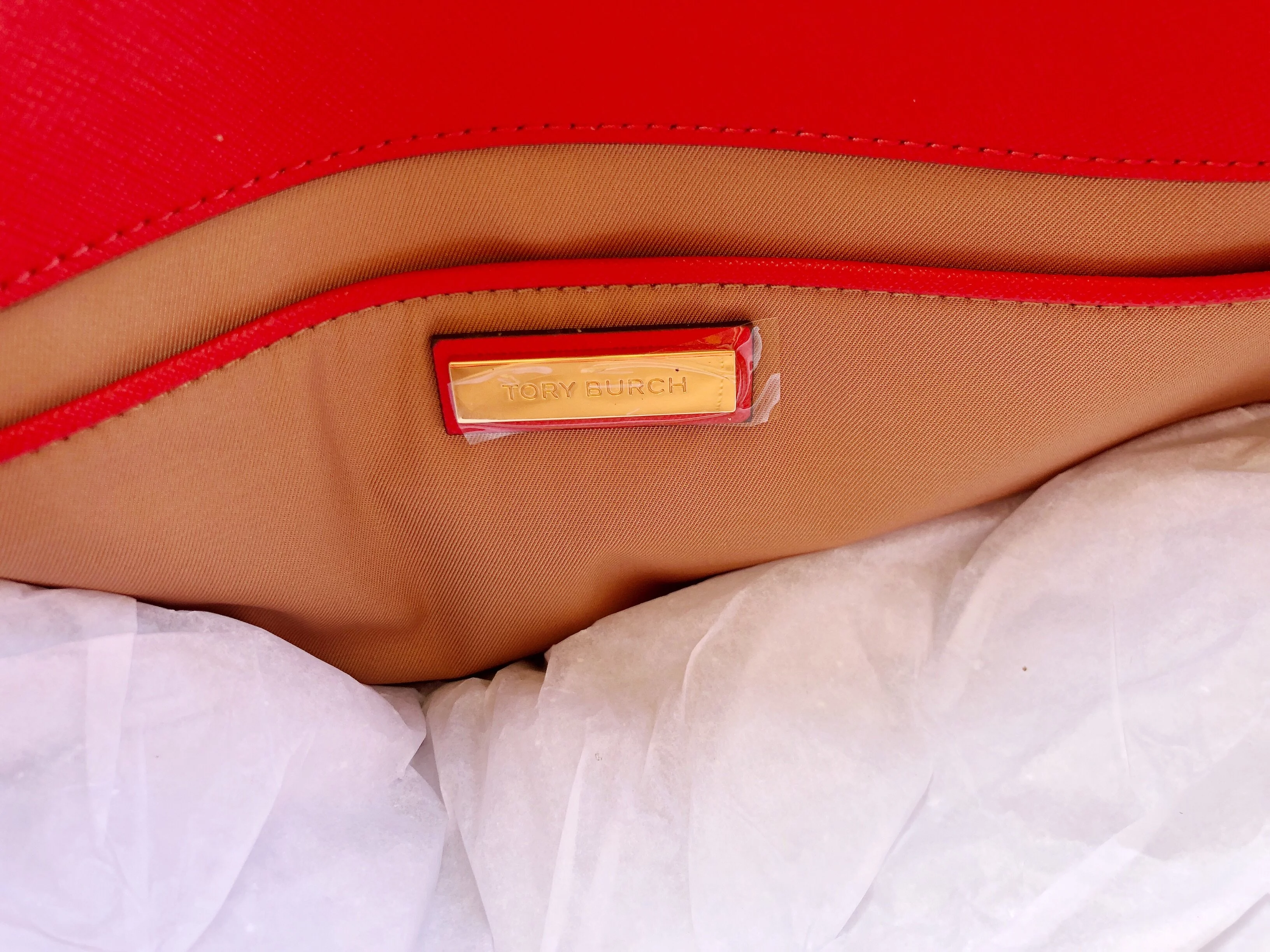 Tory Burch Robinson Small Double Zip Tote Satchel Crossbody Bag Poppy Orange Red