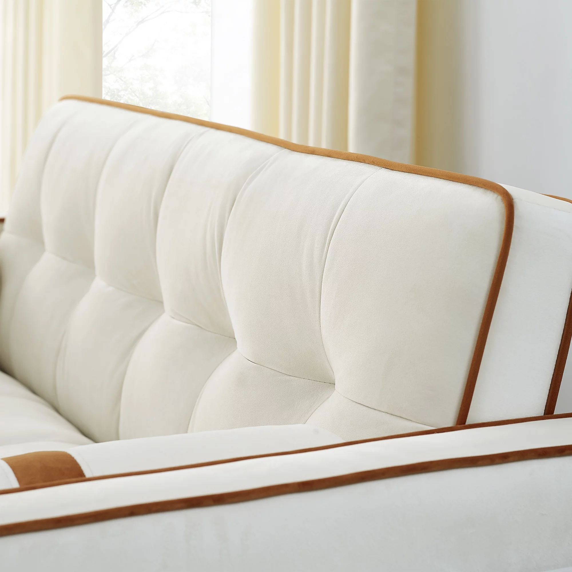 Ufurpie 55.5" Pull-Out Velvet Sofa Bed,Sleeper Sofa with Adjustable Backrest and Lumbar Pillows,2 Seater Loveseats Sofa Couch,for Living Room,Bedroom,Apartment,White