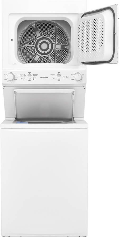 Frigidaire FFLE3900UW 27 Laundry Center with 3.9 cu. ft. Washer Capacity 5.5 cu. ft. Dry Capacity 10 Wash Cycles 6 Electric Dry Cycles in White