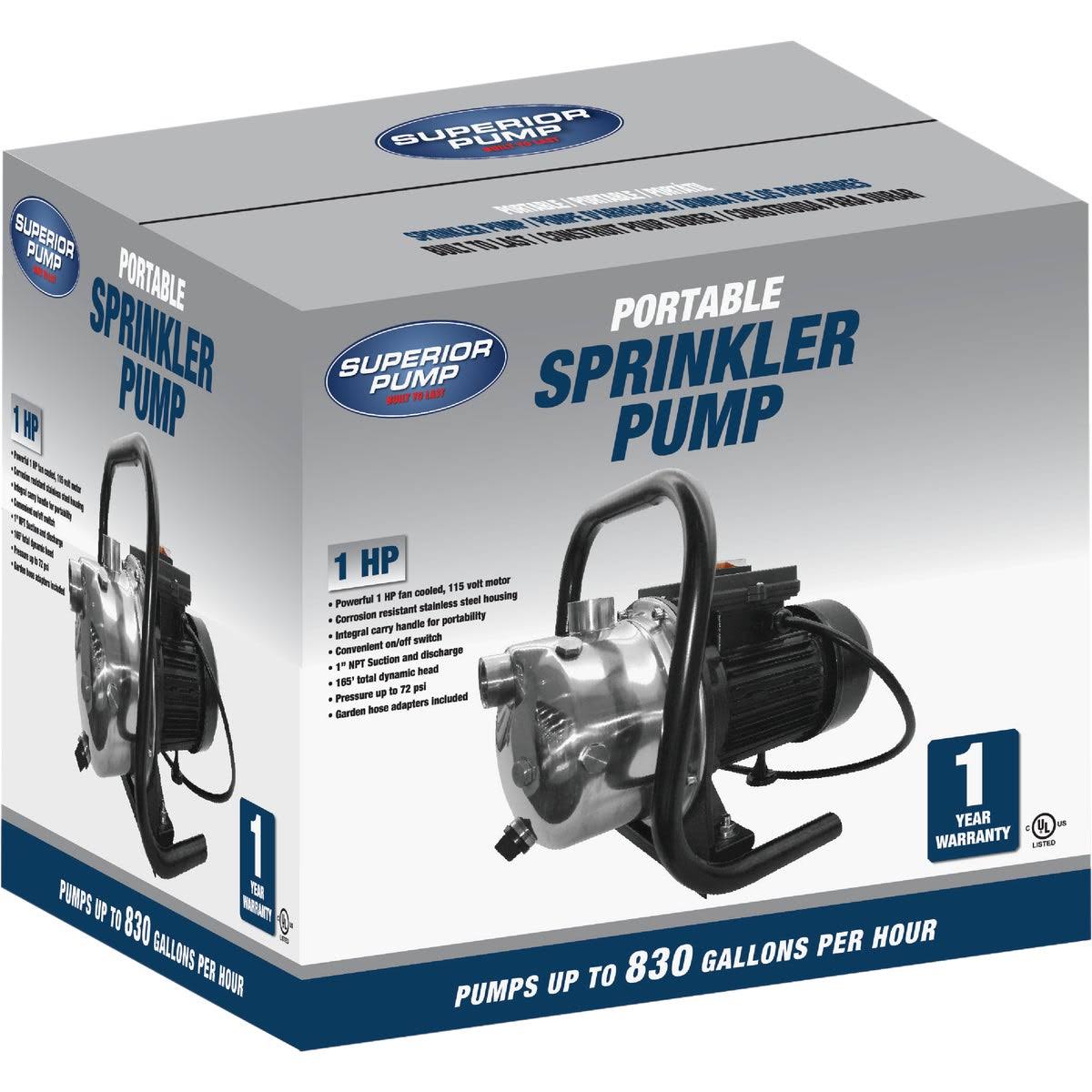 Superior Pump 96110 1 HP Portable Sprinkler Pump