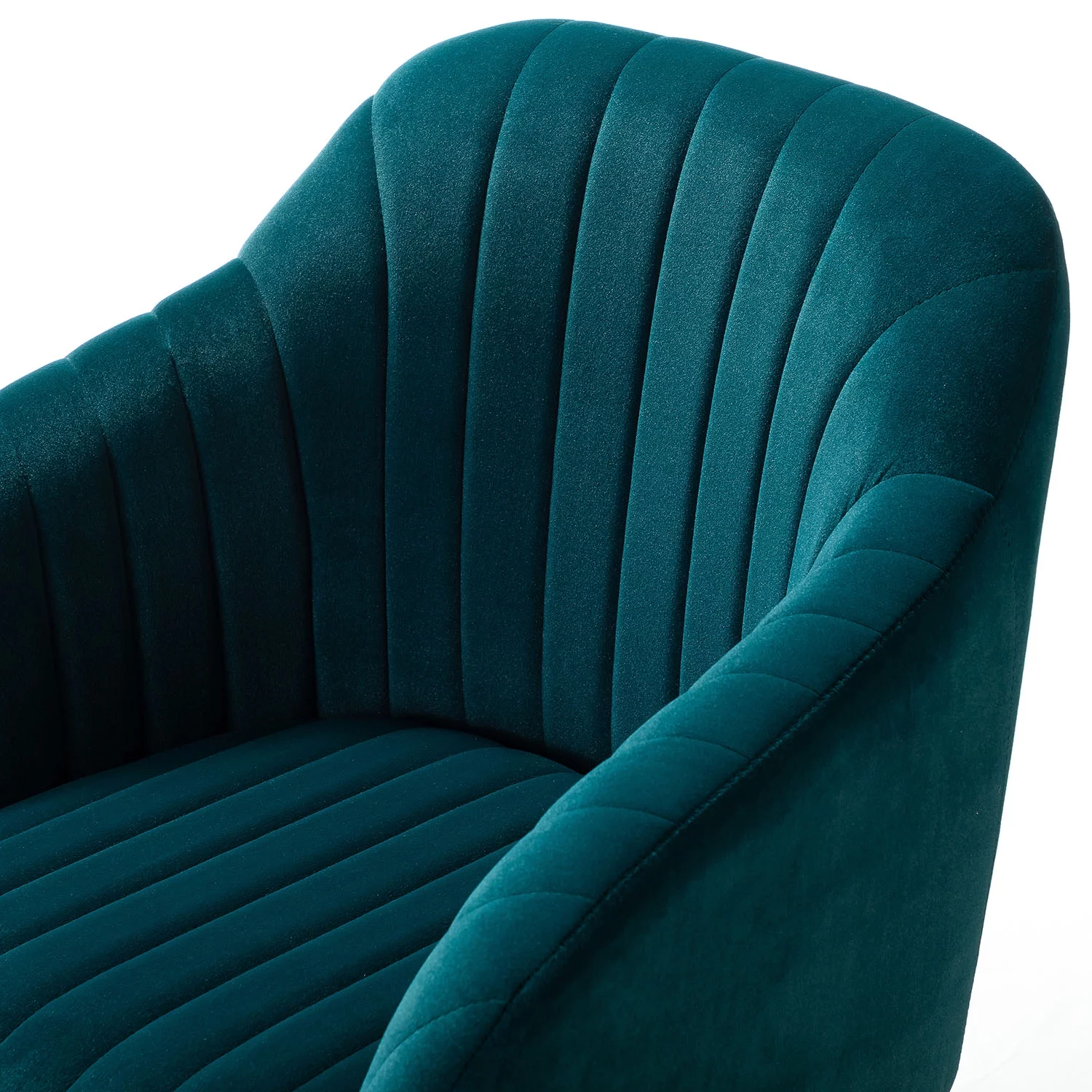 Modern Home Office Task Chair Swivel Rolling Velvet  Adjustable Gold Legs Bedroom Adult Green