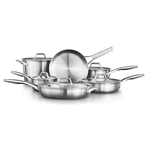 Calphalon Premier Stainless Steel Pots and Pans 8-Piece Cookware Set, Silver