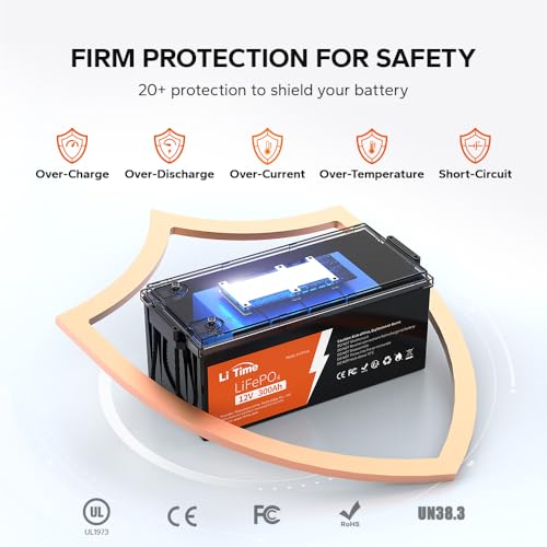 LiTime 12V 100Ah LiFePO4 Battery BCI Group 31 Lithium Battery Built-in 100A BMS, Up to 15000 Deep Cycles, Perfect for RV, Marine, Home Energy Storage
