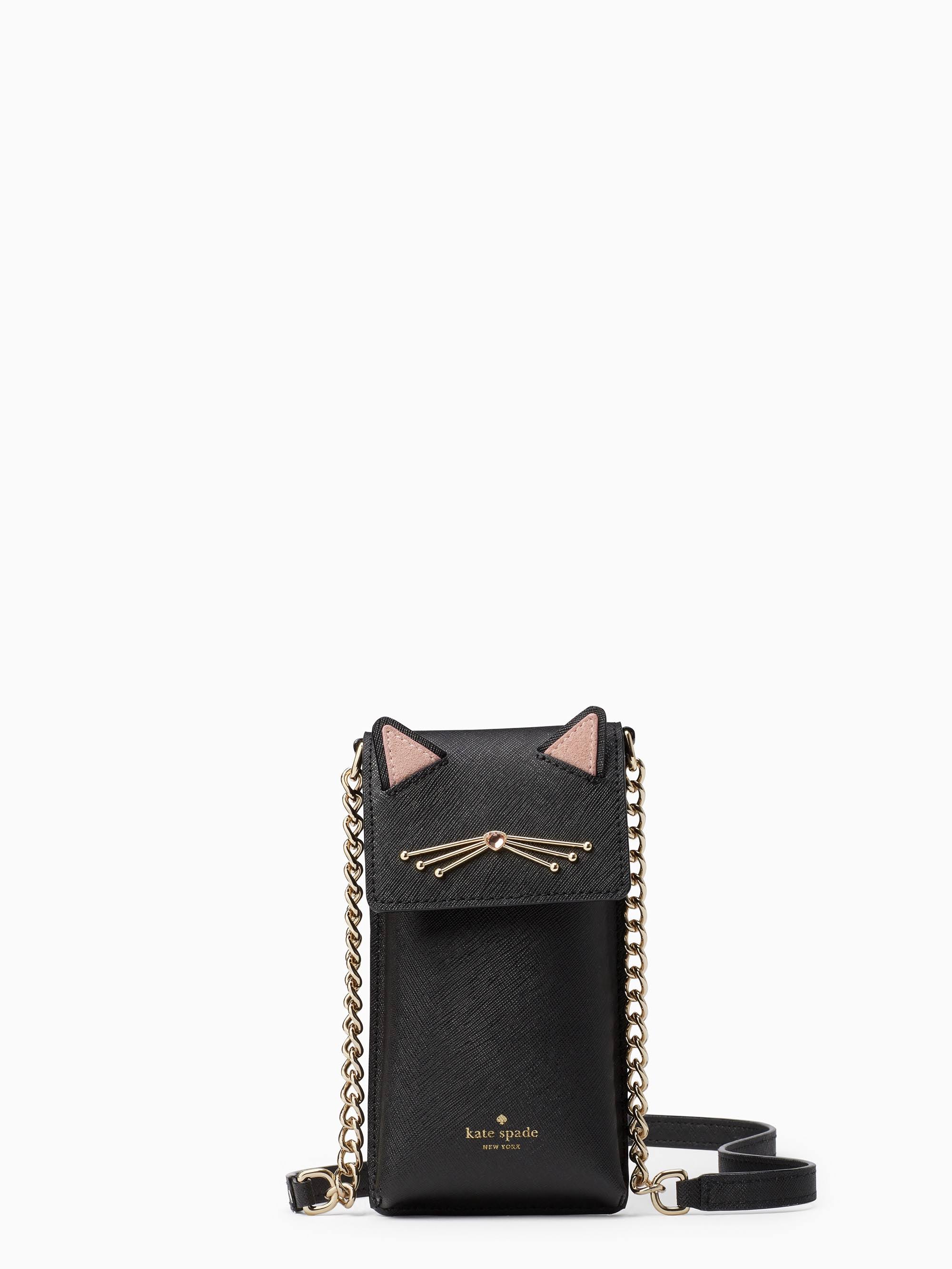 Kate Spade New York Cat North South Phone Crossbody - Black