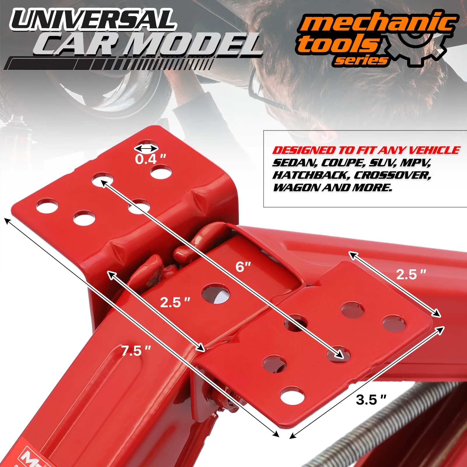 M-AUTO Set of 4 Scissor Jack, 2.5 Ton 5000lbs Heavy Duty Car Jack Tire Repair Tools Kit, RV Trailer Stabilizer Leveling Scissor Jacks with Handle, Red - Curated Treasures Market