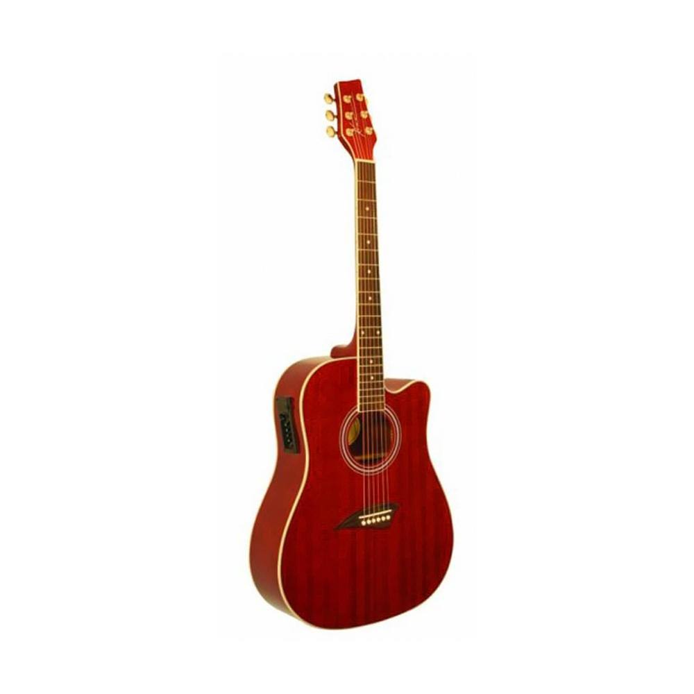 Kona K1etrd Dreadnought Cutaway Acoustic Electric Transparent Red