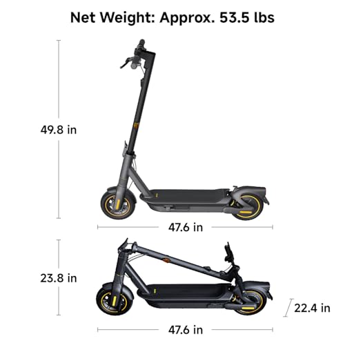 Segway Ninebot MAX Electric Kick Scooter w/Powerful Motor, Long Miles Range, 18.6 & 22mph Top Speed, Dual Suspension (MAX G2 Only), Scooter for Adults UL-2271 2272 Certified