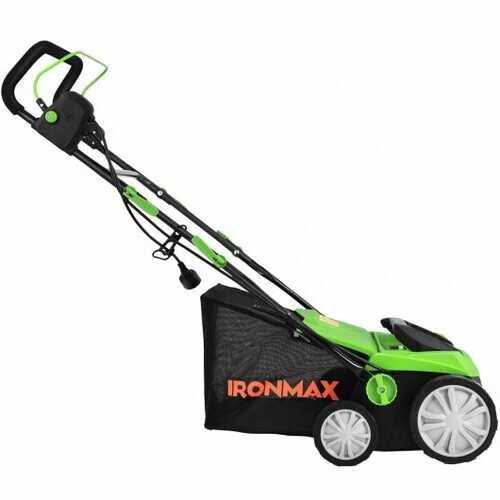13 Amp Corded Scarifier 15x22 Electric Lawn Dethatcher with Dual Safety Switch-green