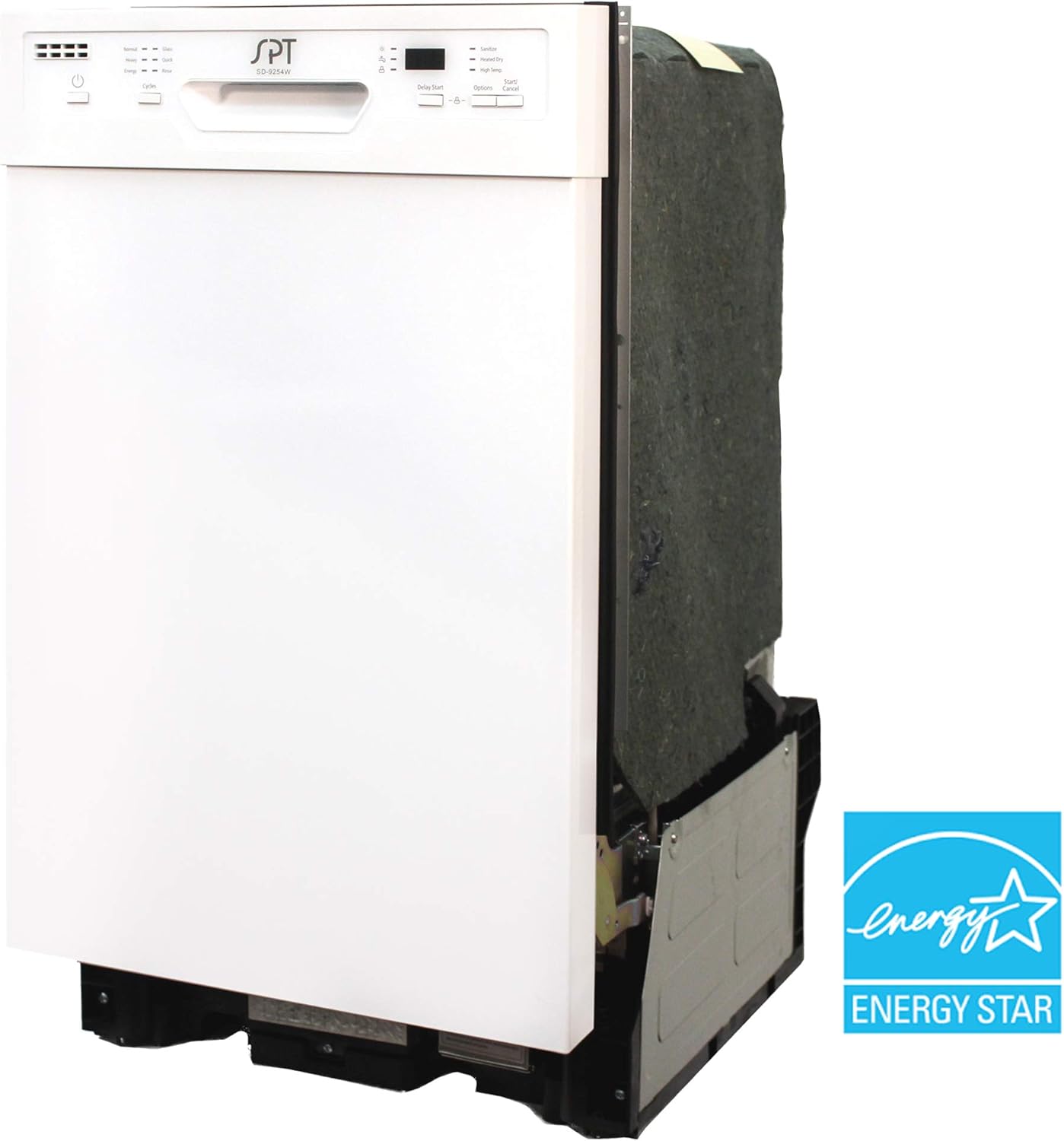 SPT SD-9254WB 18″ Wide Built-In Dishwasher w/Heated Drying, ENERGY STAR, 6 Wash Programs, 8 Place Settings and Stainless Steel Tub – White