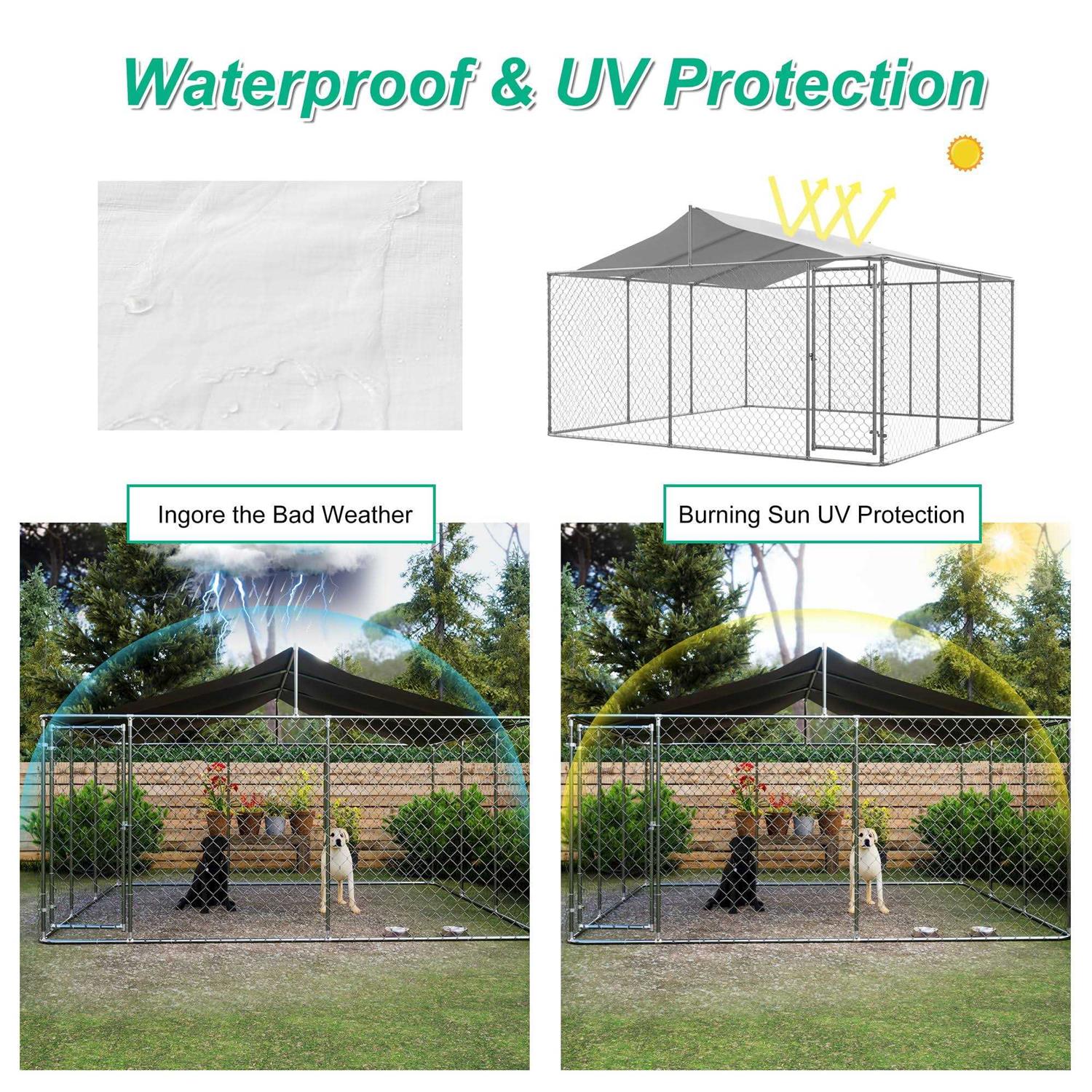 Lzbeitem 15 x 15ft Outside Dog Kennels for Large Dogs Playpen - Pet Supplies online store