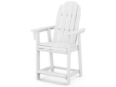 POLYWOOD Vineyard Curveback Adirondack Counter Chair - Black