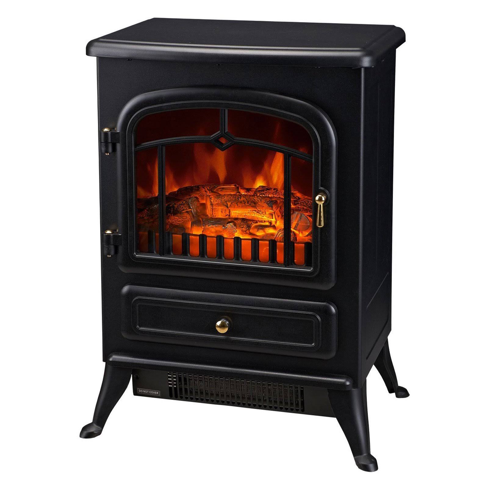 HOMCOM 16x22 1500W Free Standing Electric Fireplace - Black - Megean