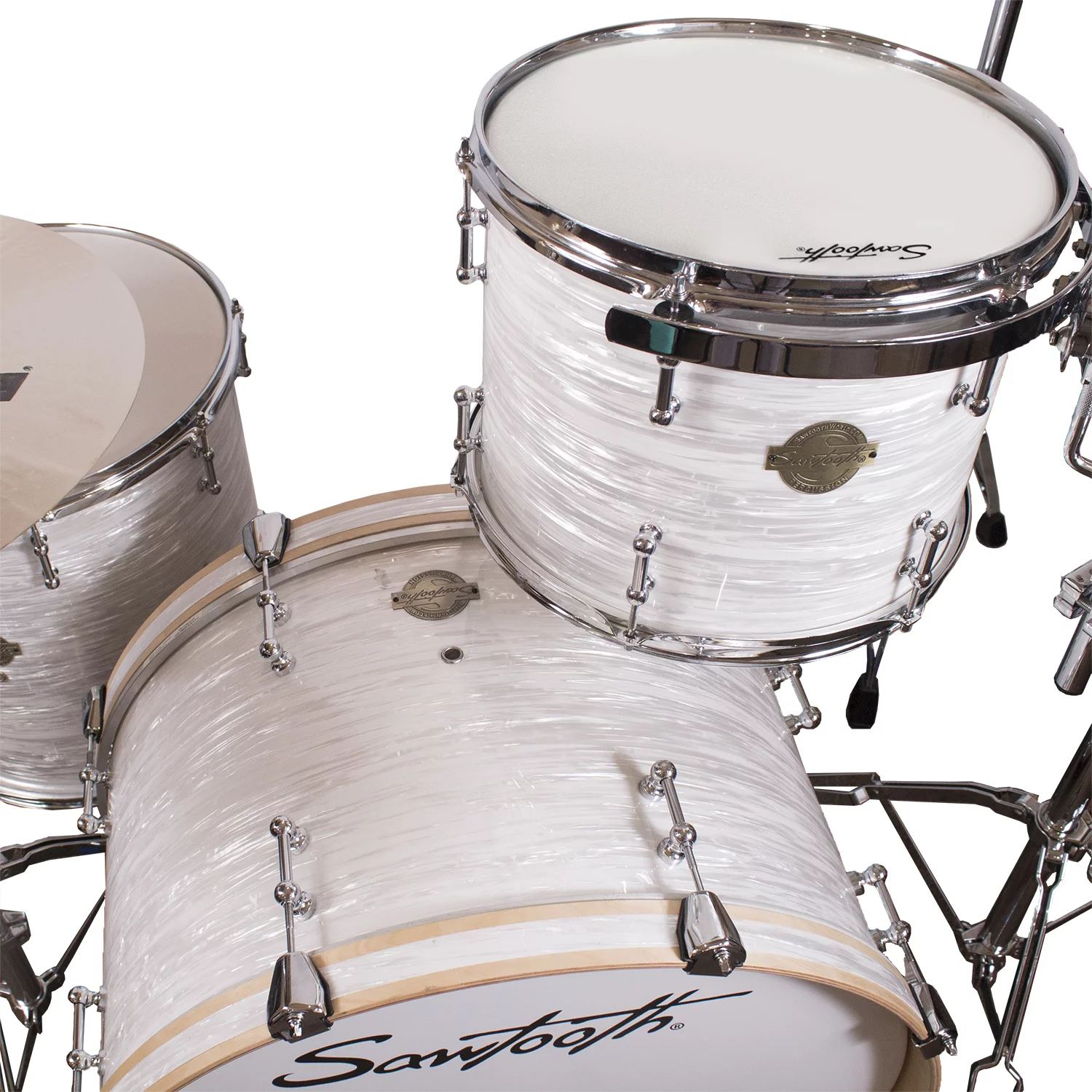 Sawtooth Command Series 4-Piece Drum Shell Pack with 24" Bass Drum, White Oyster