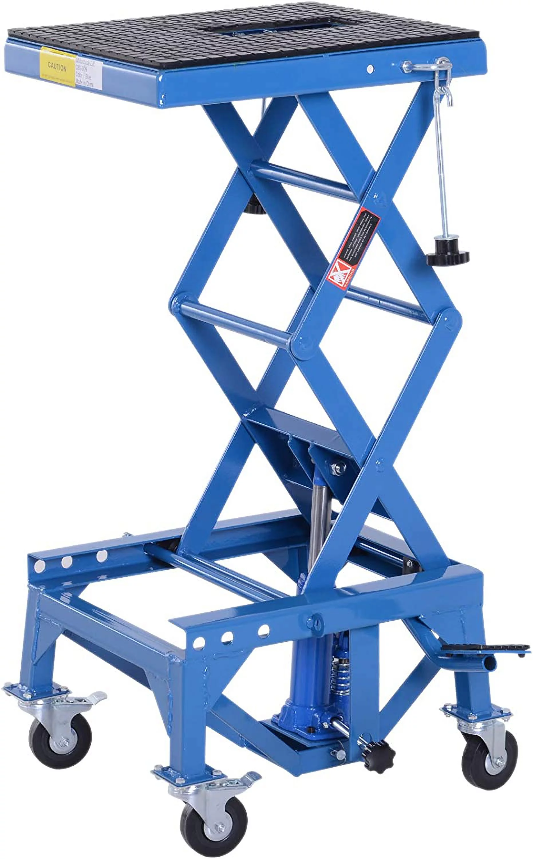 300 lbs Hydraulic Motorcycle Scissor Jack Lift Foot Step Wheels for Small Dirt Bikes - Curated Treasures Market